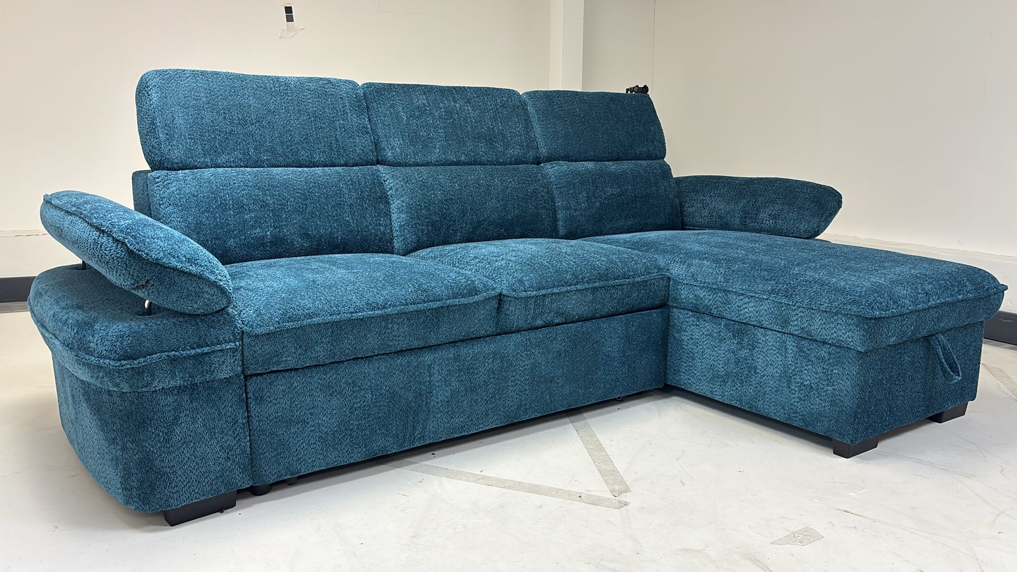 Hudson Universal Corner Sofa Bed - Blue