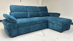 Hudson Universal Corner Sofa Bed - Blue