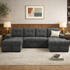 Palermo U Shape Storage Sofa Bed - Grey