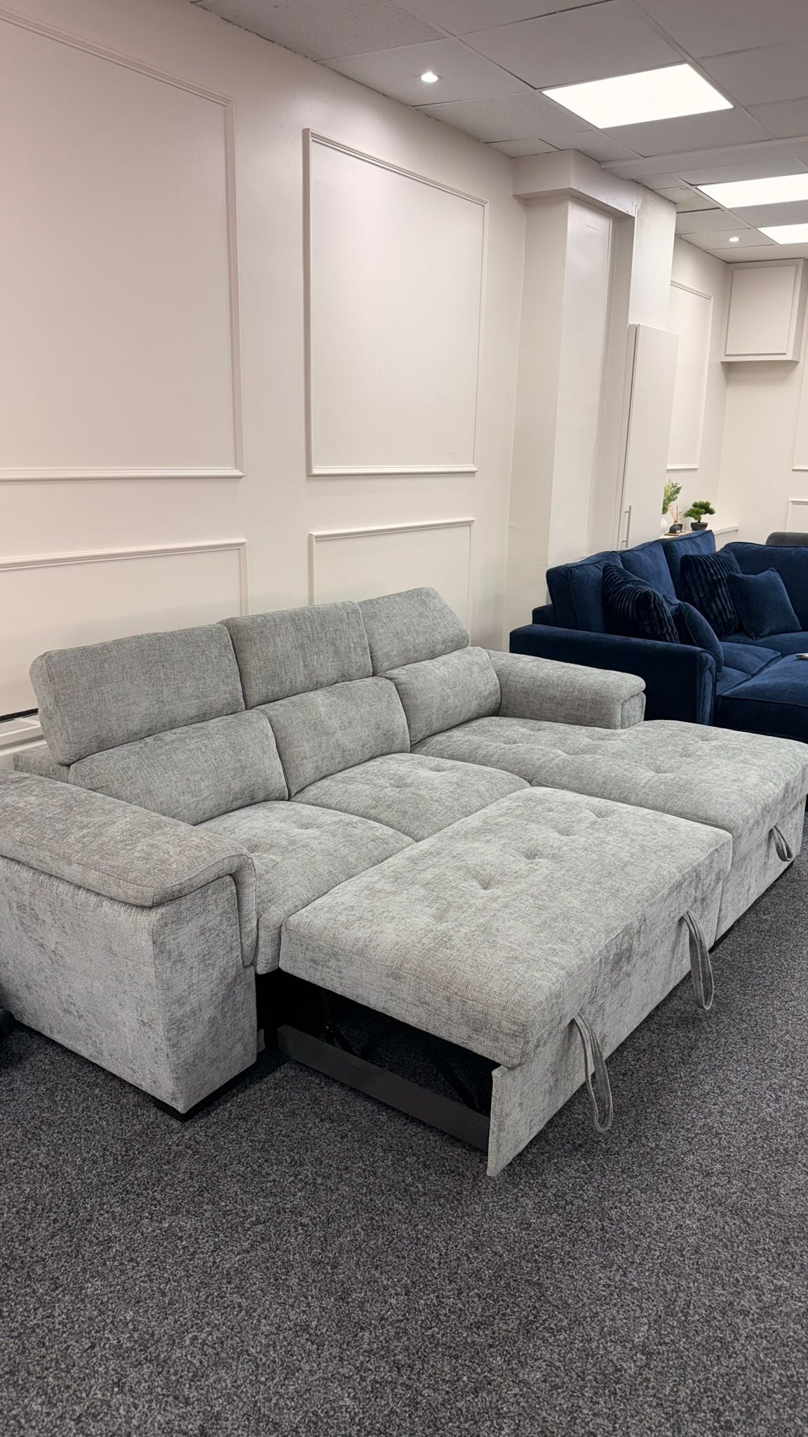 Alaya Storage L Shape Sofa Bed - Grey