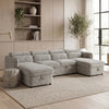 Capri U Shape Sofa Bed With Storage - Grey