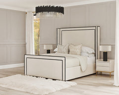 Lorenzo Wing Bed | Accent Piping | Winged Headboard