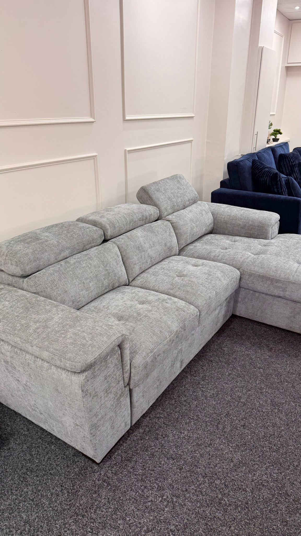 Alaya Storage L Shape Sofa Bed - Grey