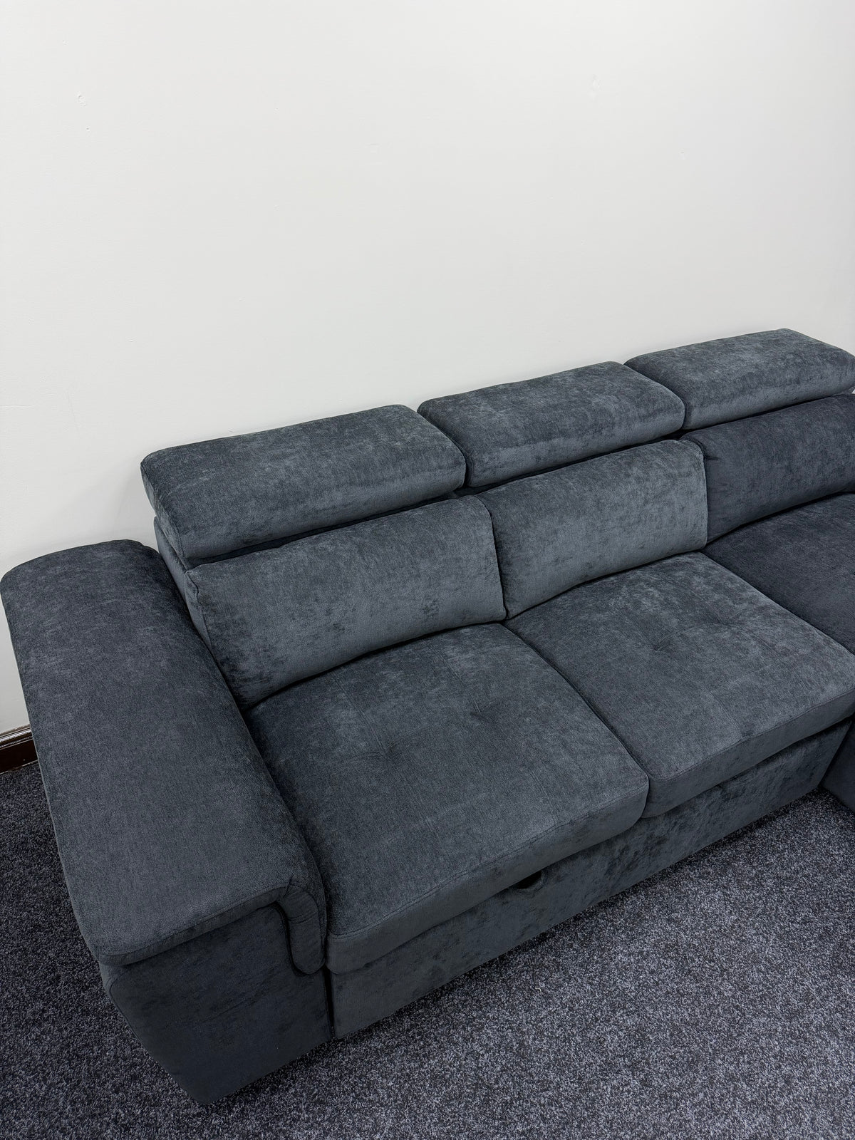 Alaya Storage L Shape Sofa Bed - Black