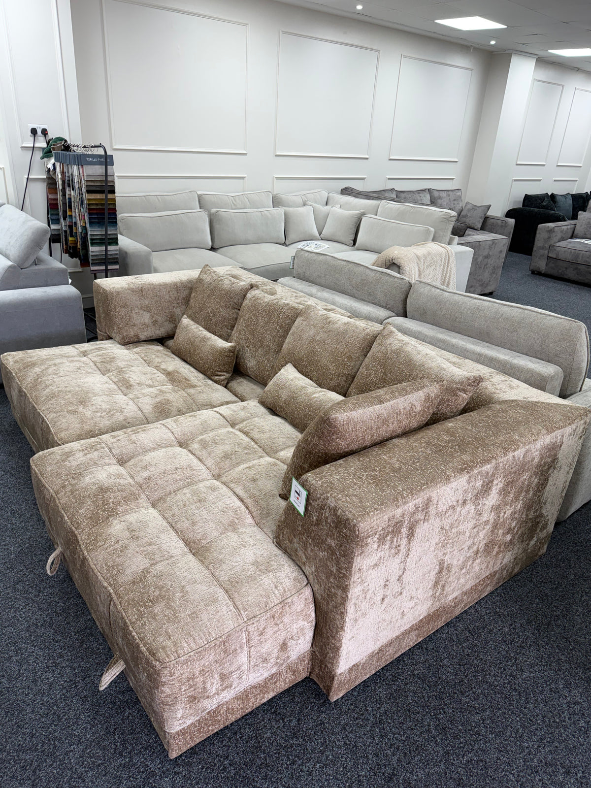 Brooklyn Electric Storage Right Hand Sofa Bed - Mushroom Beige