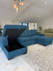 Como U Shape Corner Sofabed - Blue
