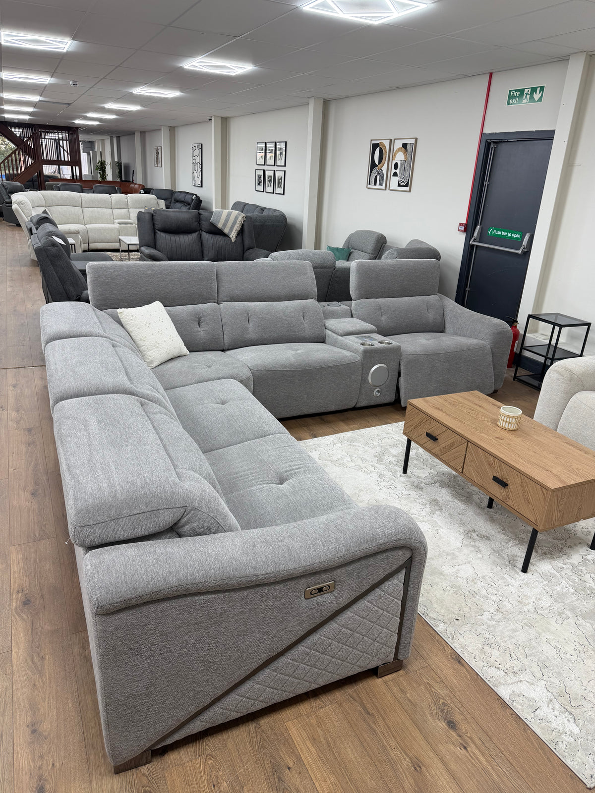 Oscar Power Modular Corner Sofa - Grey