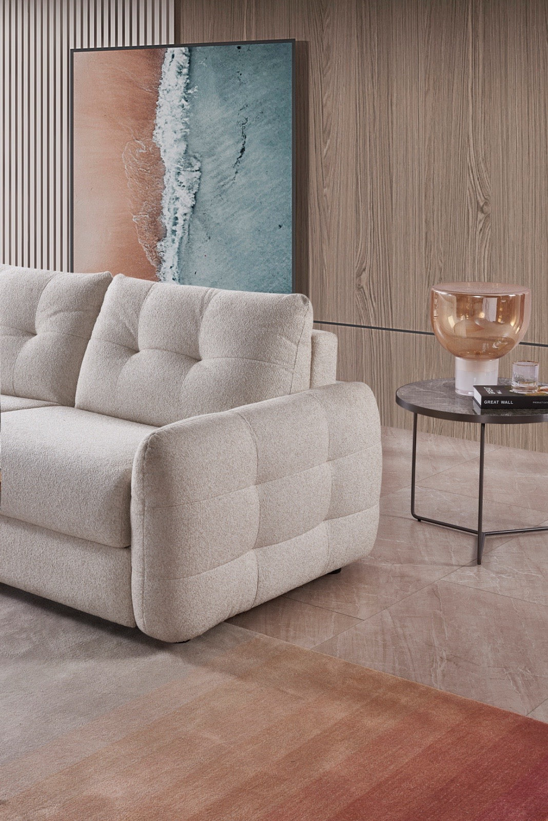 Athens 3 Seater Sofabed - Beige ( Free Mattress )