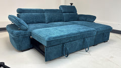 Hudson Universal Corner Sofa Bed - Blue