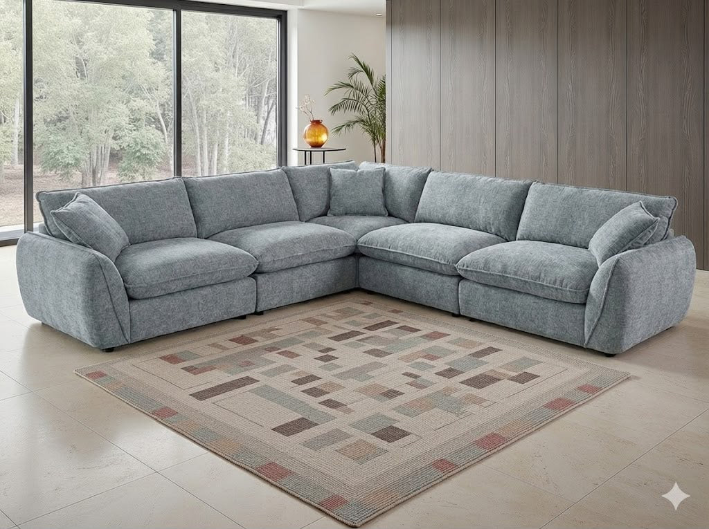 Berlin Large Corner Sofa - Grey