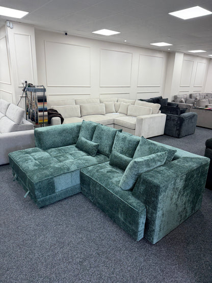 Brooklyn Electric Storage Right Hand Sofa Bed - Emerald