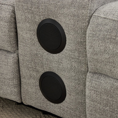 Siyara Fabric Electric Recliners Sofa - Grey With Cupholders-Cooling Cup-Holders/Bluetooth Speakers/Wireless Charging/USB Charging Ports/Storage