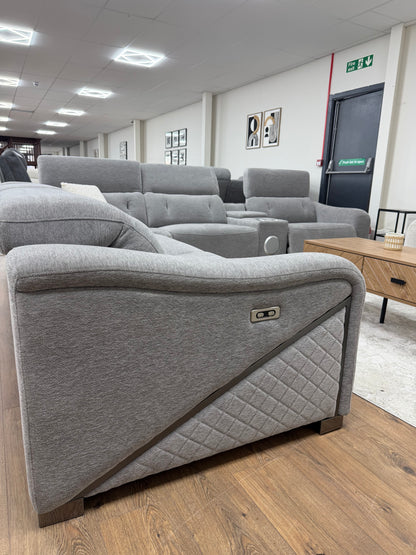 Oscar Power Modular Corner Sofa - Grey