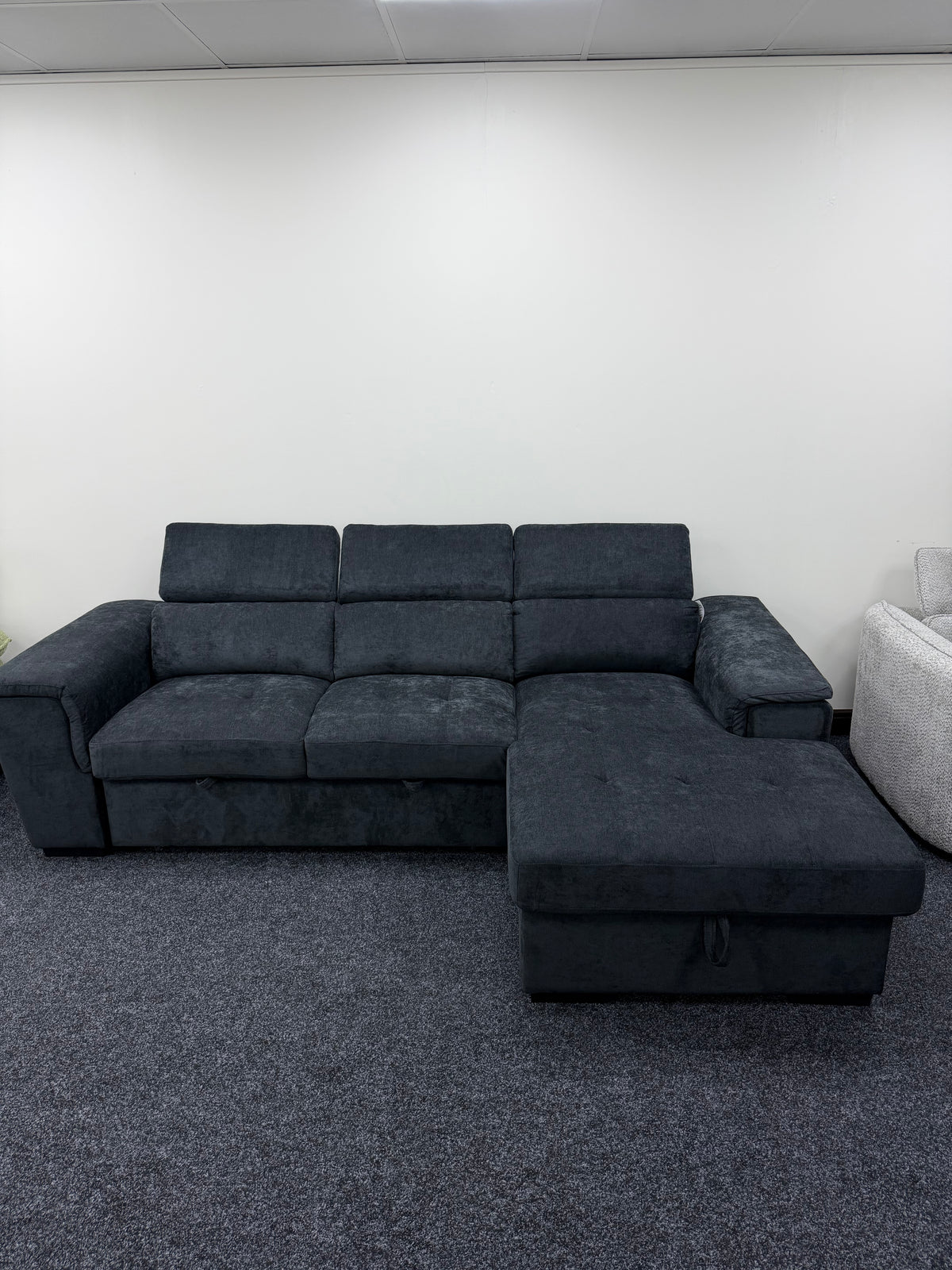 Alaya Storage L Shape Sofa Bed - Black