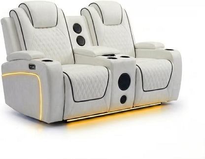 Tuscany 3+2 Electric Entertainment Recliner Sofa - Cream