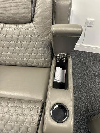 Tuscany 3+2 Electric Entertainment Recliner Sofa - Grey