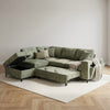 Elara Green Chenille 1C2 Left Hand Corner Sofa Bed with Storage