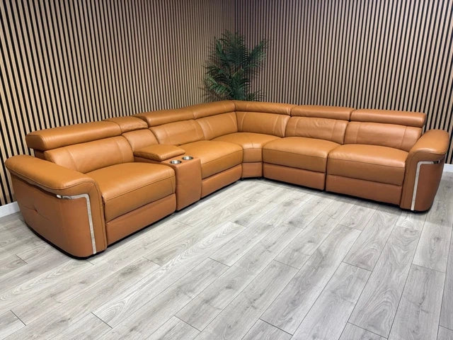 Somerville Electric Recliner Corner Sofa - Tan