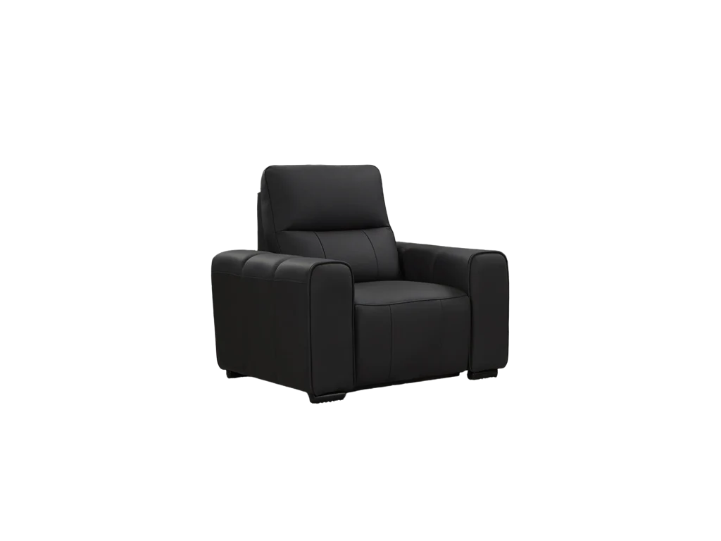 Bellagio Genuine Leather Electric Recliner Armchair Sofa - Black