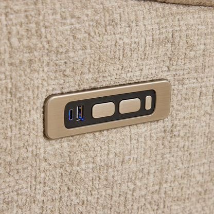 Siyara Fabric Electric Recliners Sofa - Beige With Cupholders-Cooling Cup-Holders/Bluetooth Speakers/Wireless Charging/USB Charging Ports/Storage