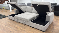 Como U Shape Corner Sofabed With Storage - Grey