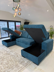 Como U Shape Corner Sofabed - Blue