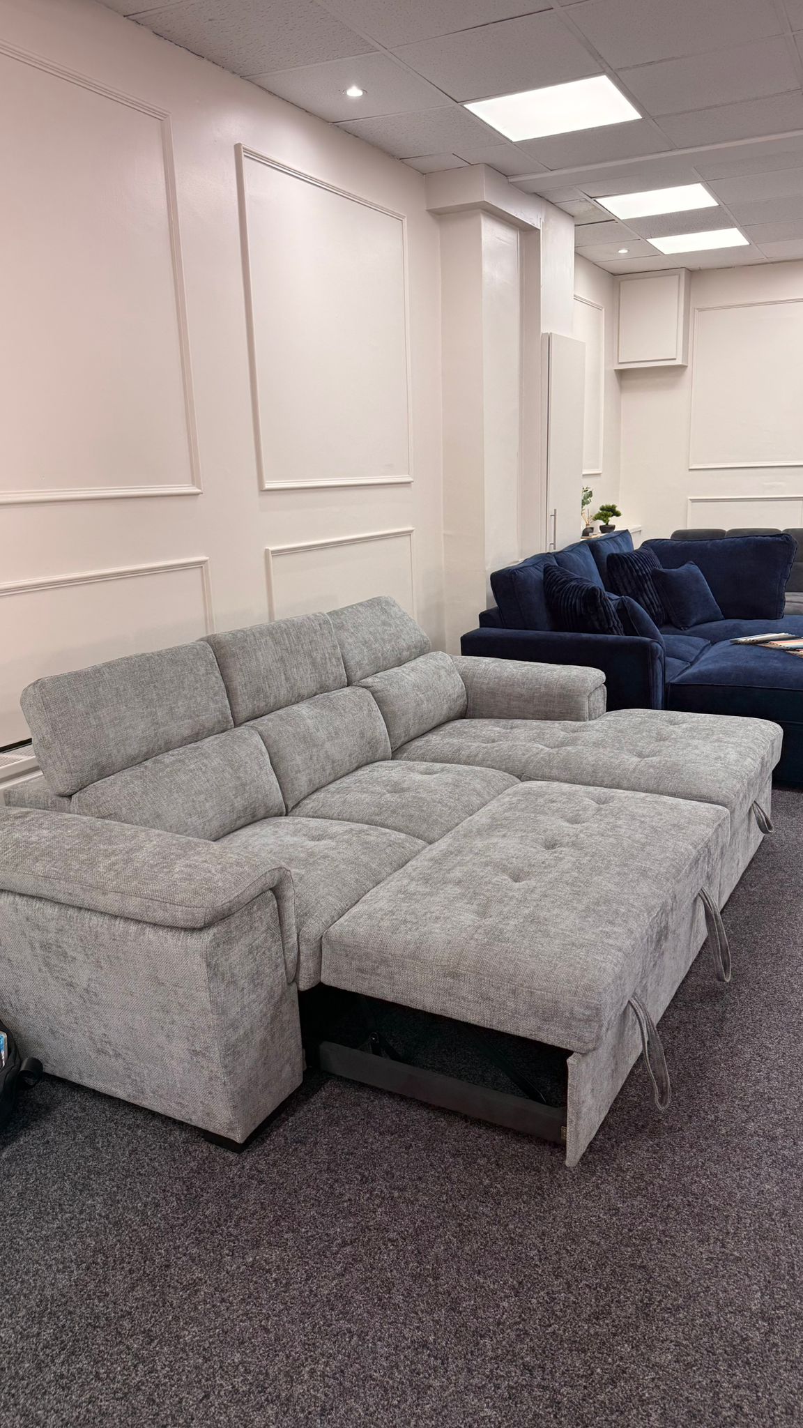 Alaya Storage L Shape Sofa Bed - Grey