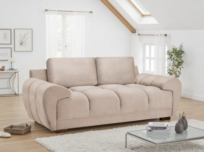 Azzuro 2 Seater Velvet Sofa - Mocha - Plush Upholstered