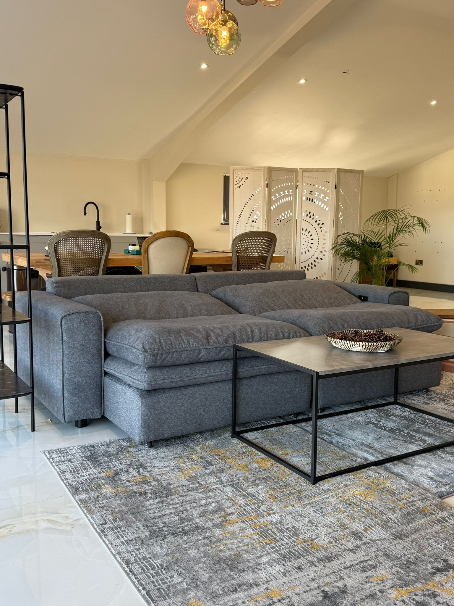 Florence Cloud Electric Seat Extension Sofa Bed - Grey