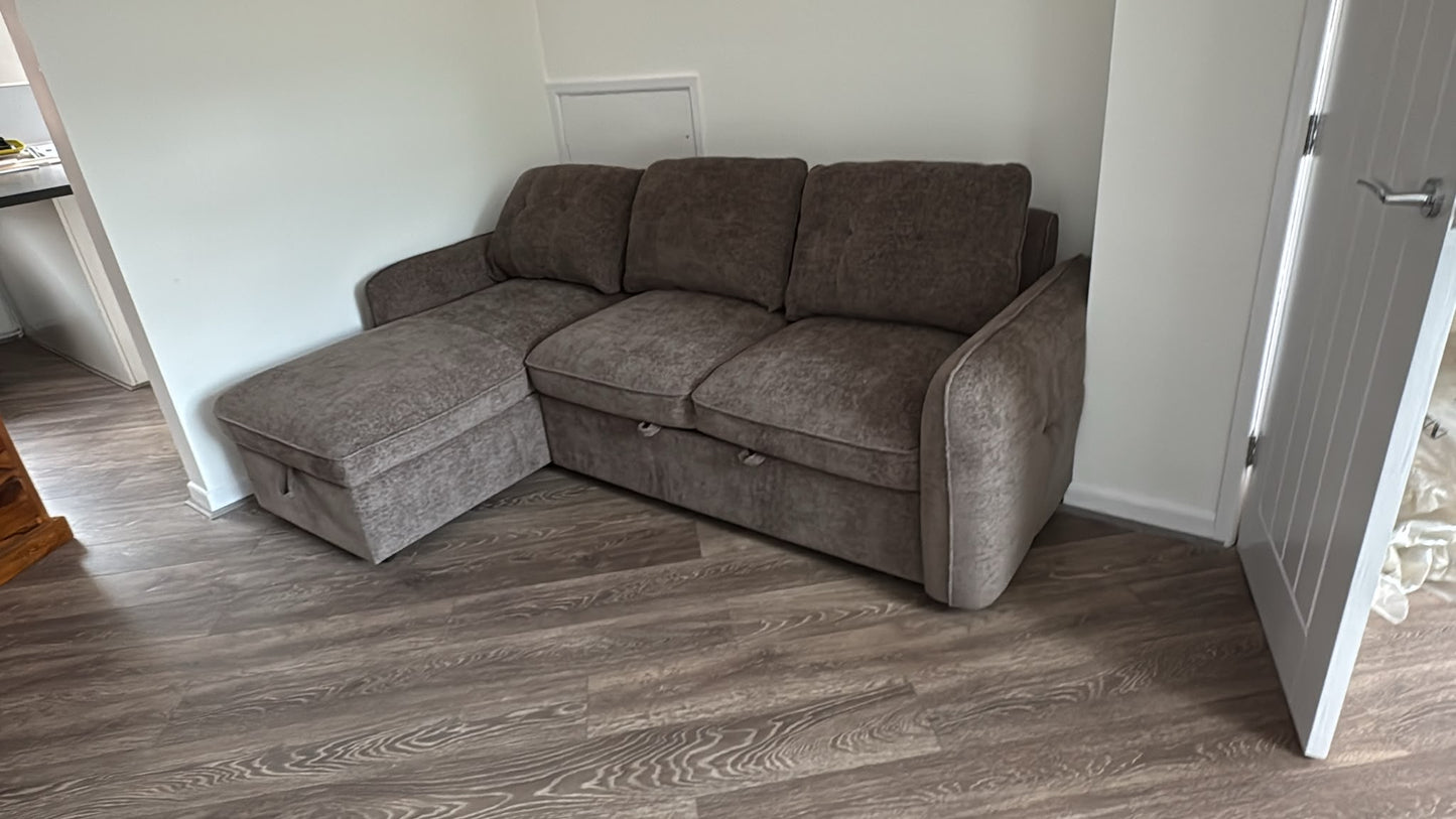 Moscow Universal Corner Sofabed With Storage - Brown