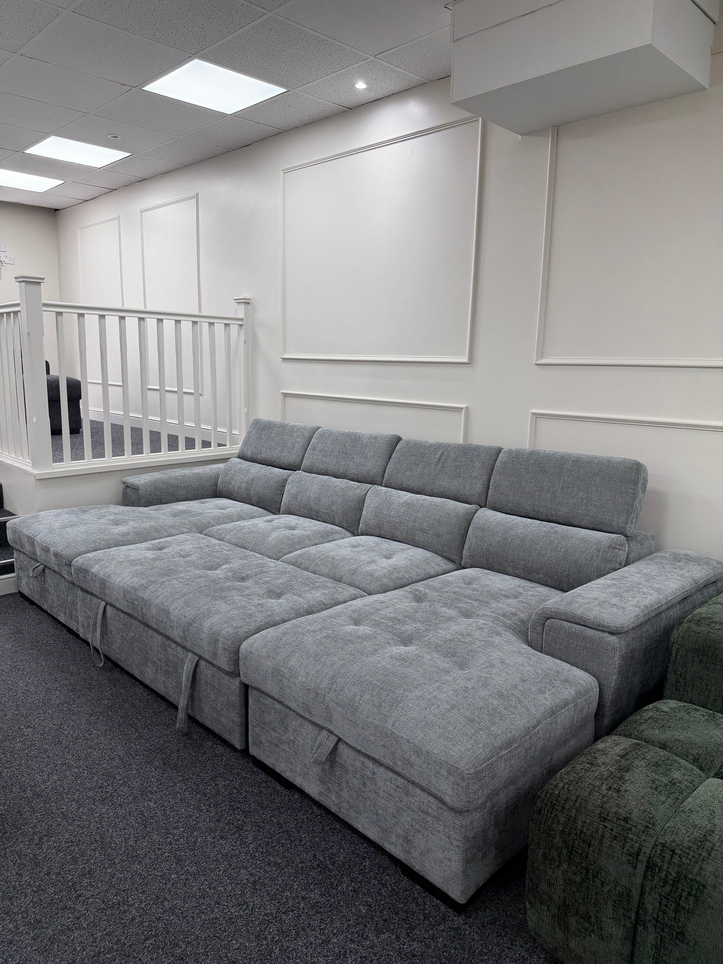 Alaya Storage U Shape Sofabed - Grey