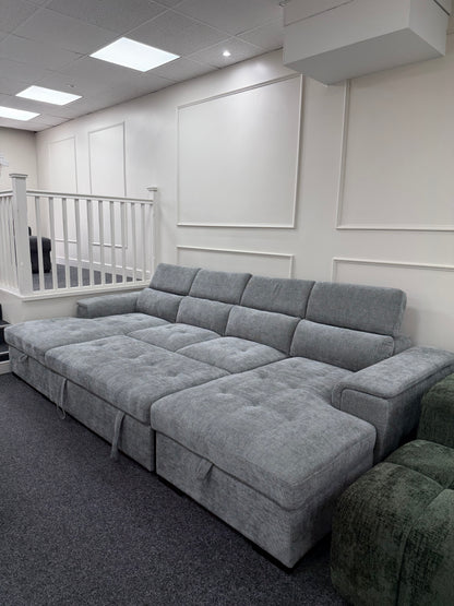 Alaya Storage U Shape Sofabed - Grey