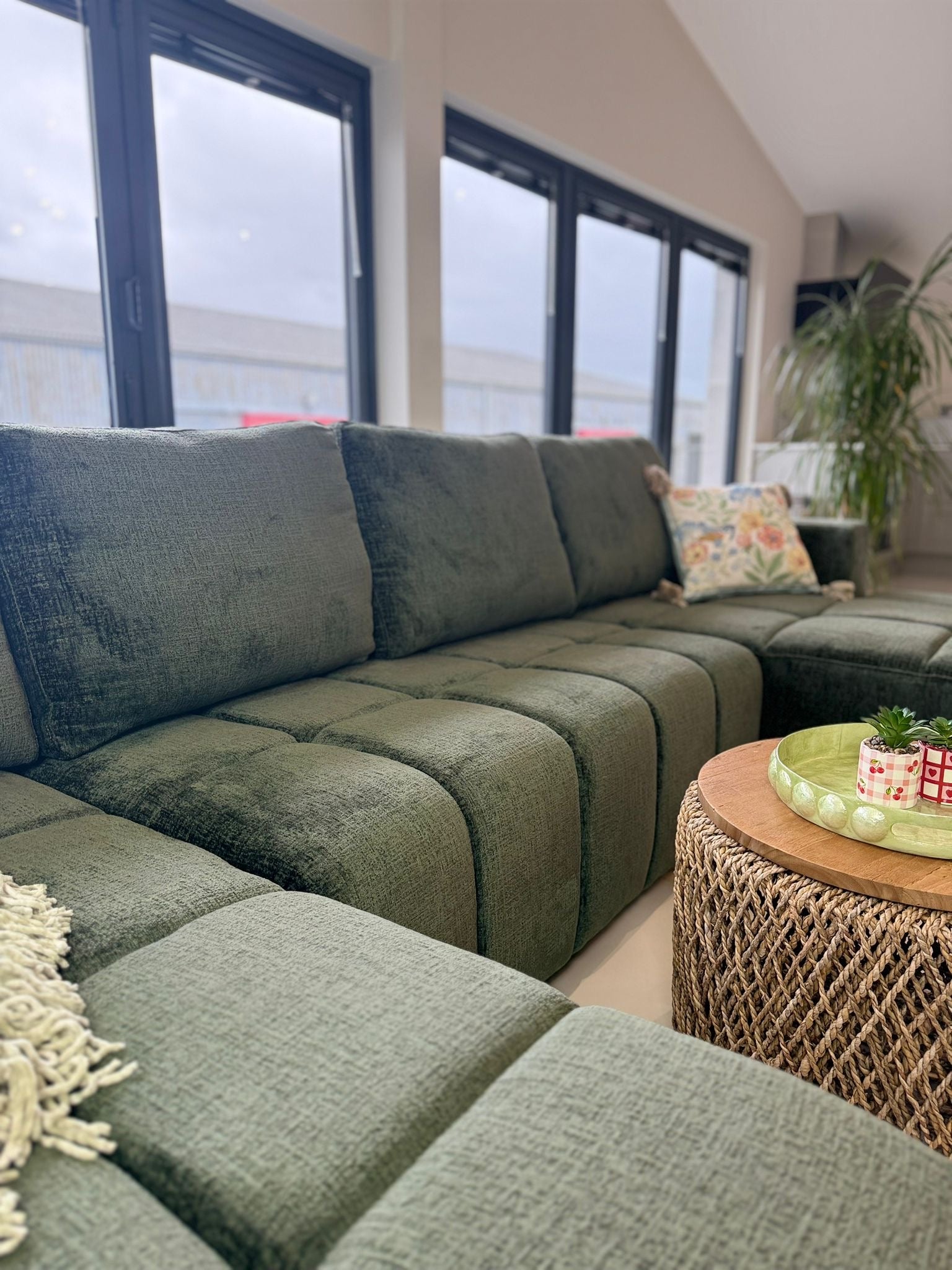 Shanghai Luxury U Shape Sofa Bed - Green