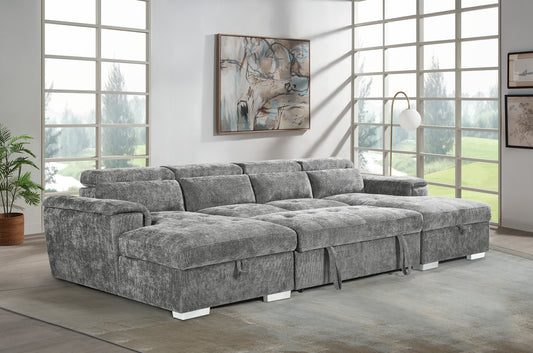 Alaya Large U Shape Sofa Bed - Grey