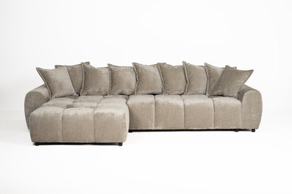 Albane Left Hand Sofa Bed - Mocha