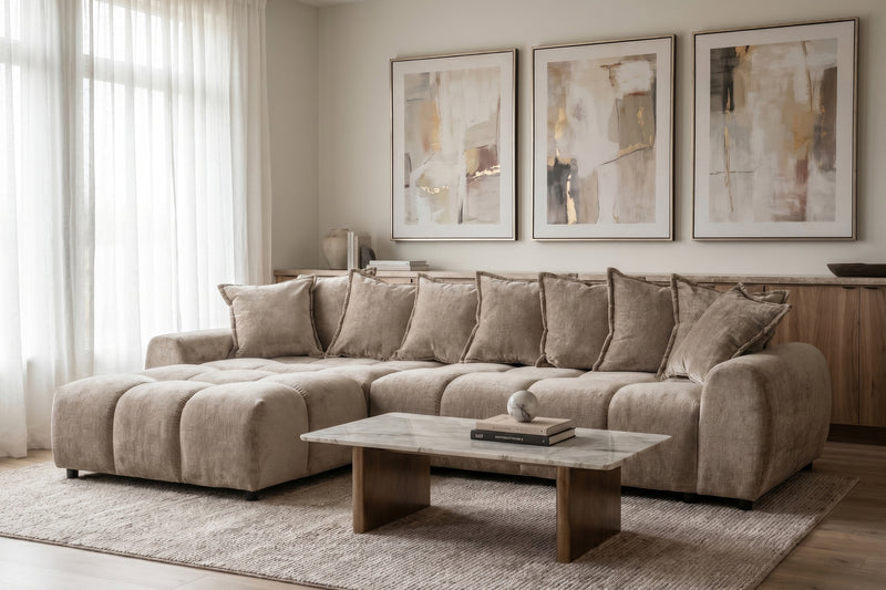 Albane Left Hand Sofa Bed - Mocha
