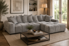 Albane Right Hand Sofa Bed - Grey