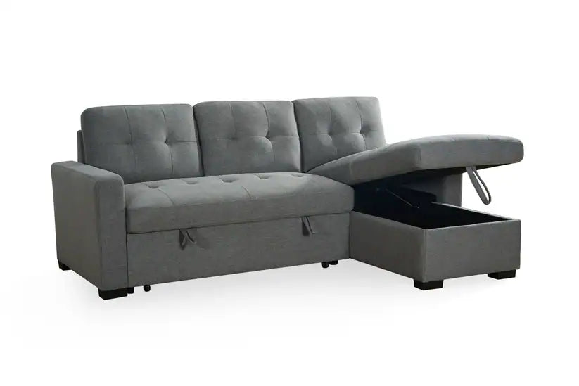 Alder Universal Corner Sofabed With Storage - Grey