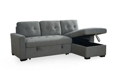Alder Universal Corner Sofabed With Storage - Grey