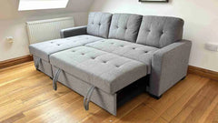 Alder Universal Corner Sofabed With Storage - Grey