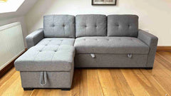 Alder Universal Corner Sofabed With Storage - Grey