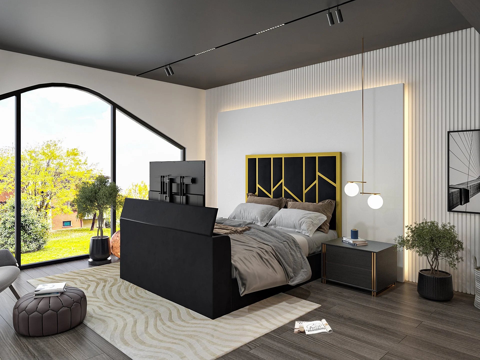 Alicia Metal Electric TV Bed Frame