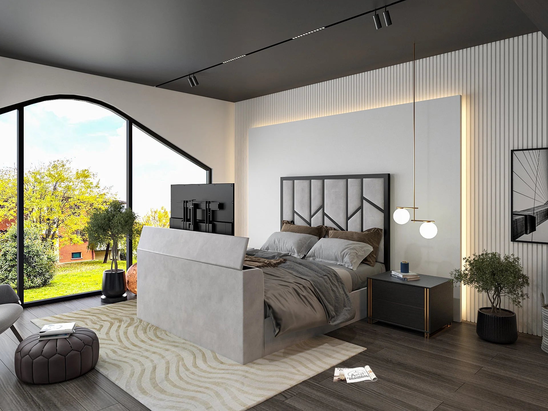 Alicia Metal Electric TV Bed Frame