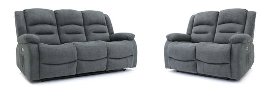 Alva Electric Recliner 3+2 Sofa Set - Graphite