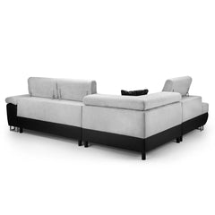 Anton Sofabed Corner Sofa Bed With Storage Box Grey-Black