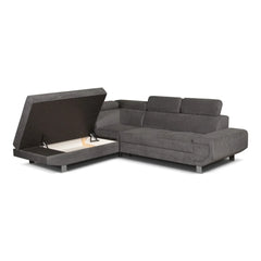 Artic Right Hand Facing Corner Sofa Bed With Storage Box - Grey