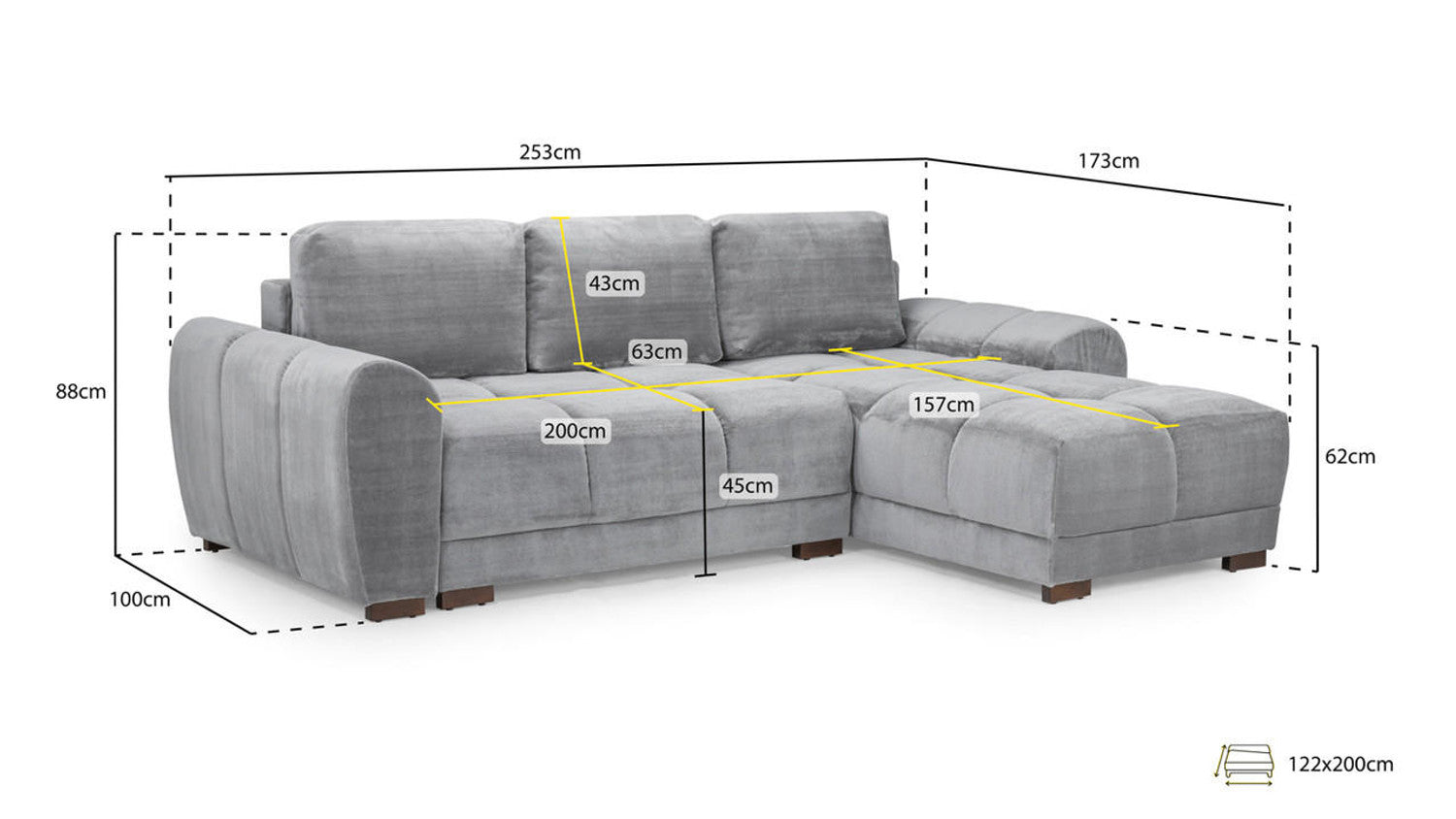 Ashbel Universal Corner Sofabed