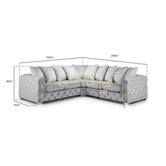 Ashton Corner Sofa Silver