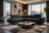 Asto Left Hand Corner Sofa - Black