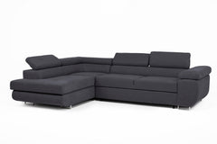 Asto Left Hand Corner Sofa - Black